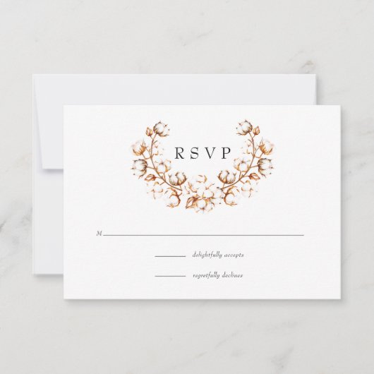 Boho Katoenen Trouw RSVP Kaartje (Voorkant)