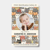 Boho Katten Aangepaste Moderne Foto Identificatie  Badge (Voorzijde)
