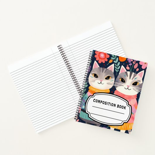 Boho Katten Samenstelling Notitieboek (Binnen)