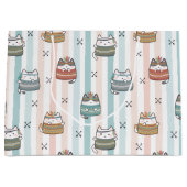Boho Katten Tribale Patroon Groot Cadeauzakje (Voorkant)