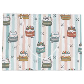 Boho Katten Tribale Patroon Groot Cadeauzakje (Achterkant)