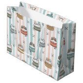Boho Katten Tribale Patroon Groot Cadeauzakje (Voorkant Gekanteld)