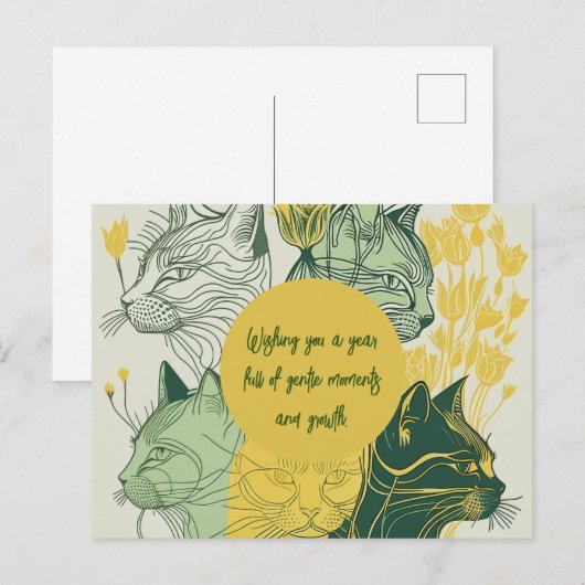Boho Kattenliefhebber Verjaardag Briefkaart (Voorkant / Achterkant)