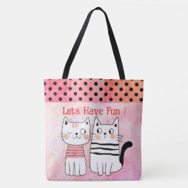 Boho Kattenliefhebbers, laten we plezier hebben! S Tote Bag