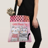 Boho Kattenliefhebbers, laten we plezier hebben! S Tote Bag (Dichtbij)