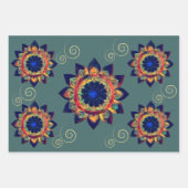 Boho Keltische Regenboog Bloem Mandala Inpakpapier Vel (Voorkant)