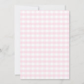 Boho Kers op Top Baby Shower Roze Strik Gingham Kaart (Achterkant)
