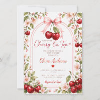 Boho Kersje op de Top Baby Shower Roze Strik Gingh