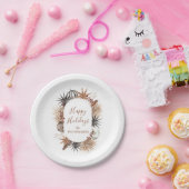 Boho Kerst Botanicals Persoonlijk Papieren Bordje (Feest)