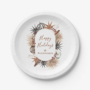 Boho Kerst Botanicals Persoonlijk Papieren Bordje