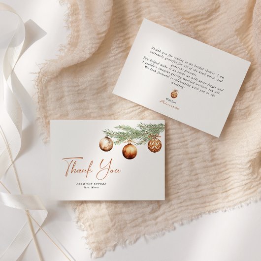 Boho Kerst Bruidsdouche Winter Bedankkaart