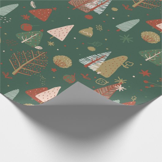 Boho kerst cadeaupapier (Hoek)