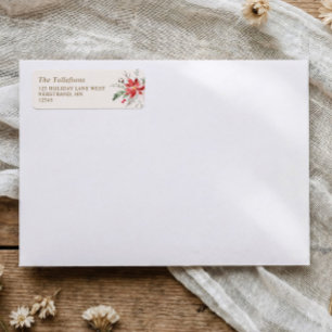Boho Kerst Houtige Elegante Retouradres Etiket