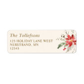 Boho Kerst Houtige Elegante Retouradres Etiket (Voorkant)