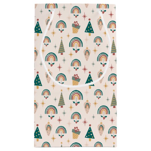 Boho Kerst Kleine Gift Bag Klein Cadeauzakje (Achterkant)