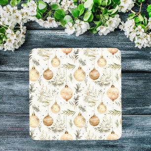 Boho Kerst Ornamenten Midcentury Modern Neutraal Glazen Onderzetter