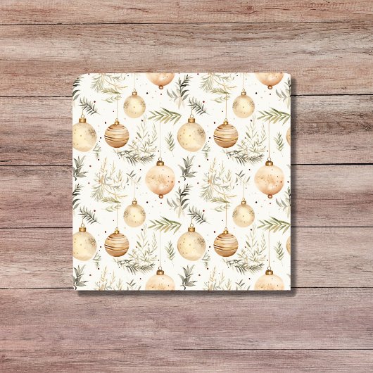 Boho Kerst Ornamenten Midcentury Modern Neutraal Tegeltje