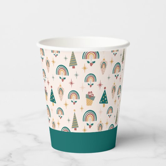 Boho Kerst Papier beker (Achterkant)