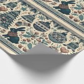 Boho kerst Pattern Cadeaupapier (Hoek)