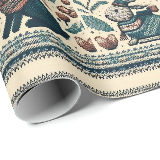 Boho kerst Pattern Cadeaupapier (Rol Hoek)