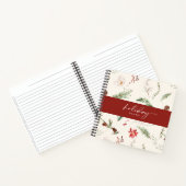 Boho Kerst Planner Poinsettia Groene Takken Notitieboek (Binnen)