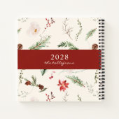 Boho Kerst Planner Poinsettia Groene Takken Notitieboek (Achterkant)