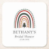 Boho Kerst Regenboog Bruidsfeest Kartonnen Onderzetters (Voorkant)
