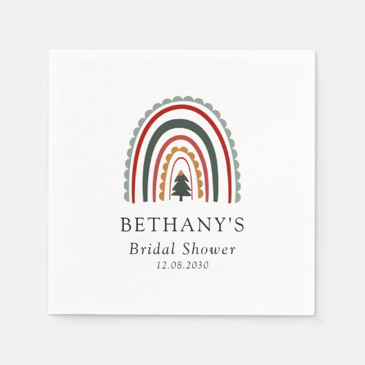 Boho Kerst Regenboog Bruidsfeest Servet (Voorkant)