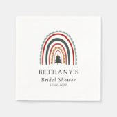 Boho Kerst Regenboog Bruidsuitnodiging Servet (Voorkant)