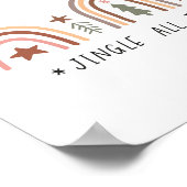 Boho Kerst Regenboog Gedempte tonen kleuren Jingle Poster (Hoek)