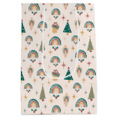 Boho Kerst Regenboog Gift Bag Medium Cadeauzakje (Achterkant)