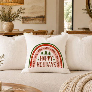 Boho Kerst Regenboog Minimalistische Worp Kussen