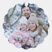 Boho Kerst sjabloon foto dennen goud ballen Ornament Kaart (Achterkant)