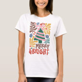 Boho Kerst Vrolijk en Heldere vrouwen T-shirt (Voorkant)