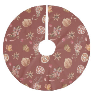 Boho Kerst Waterverf Sinaasappel Slices Kerstboom Rok