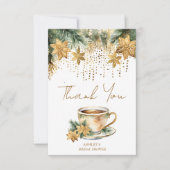 Boho Kerst winter bruids-shower theepartij Bedankkaart (Voorkant)