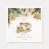 Boho Kerst winter bruidsuitnodiging theepartij Servet (Voorkant)