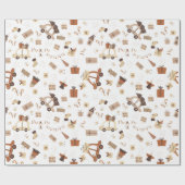 Boho kerstauto en boom cadeaupapier (Vlak)