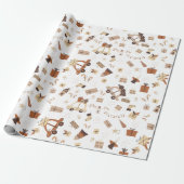 Boho kerstauto en boom cadeaupapier (Uitgerold)