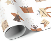 Boho kerstauto en boom cadeaupapier (Rol Hoek)