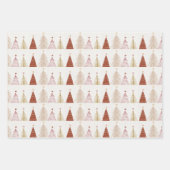 Boho kerstbomen cadeau inpakpapier vel (Voorkant)