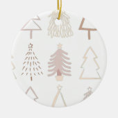 Boho kerstbomen Dusty Pink Holiday Foto Keramisch Ornament (Voorkant)