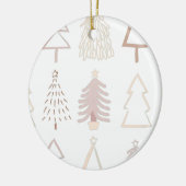 Boho kerstbomen Dusty Pink Holiday Foto Keramisch Ornament (Links)