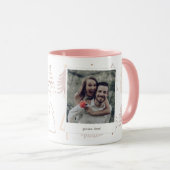 Boho kerstbomen Dusty Pink Holiday Foto Mok (Voorkant rechts)