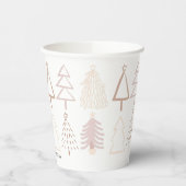 Boho kerstbomen Dusty Pink Holiday Papieren Bekers (Links)