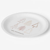 Boho kerstbomen Dusty Pink Holiday Papieren Bordje (Gekanteld)