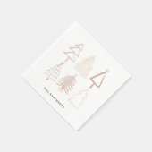 Boho kerstbomen Dusty Pink Holiday Servet (Hoek)