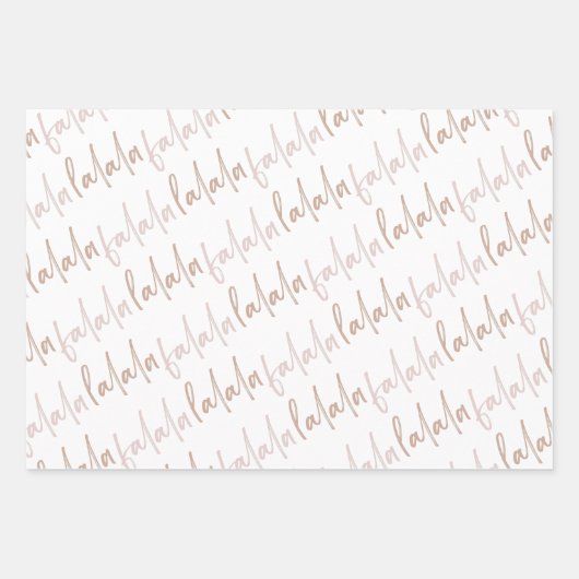 Boho kerstbomen Falala Dusty Pink Holiday Inpakpapier Vel (Voorkant 2)