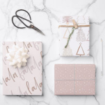 Boho kerstbomen Falala Dusty Pink Holiday Wra