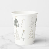 Boho kerstbomen Green Holiday Papieren Bekers (Rechts)